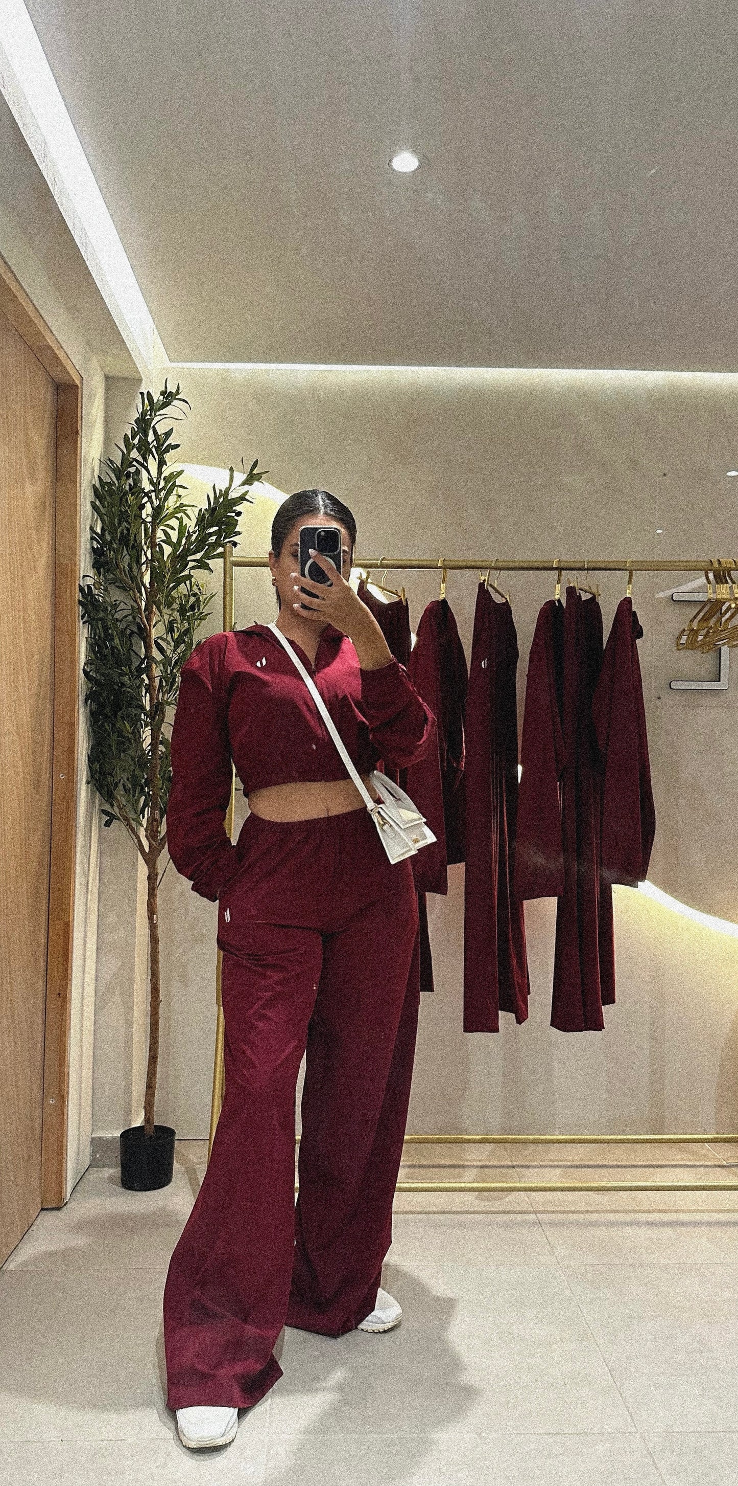 Red Track Pants Set