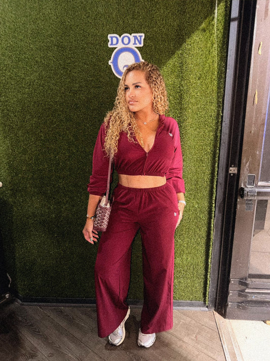 Red Track Pants Set